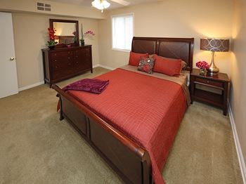 Model Suite Bedroom at Morgan Park Apartments in Euclid OH